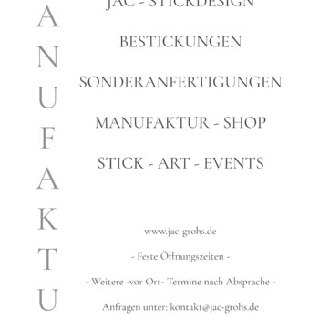 JAC GROHS - MANUFAKTUR Jac Grohs - Schild MANUFAKTUR & ATELIERHAUS
